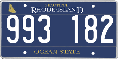 RI license plate 993182