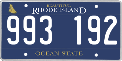 RI license plate 993192