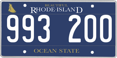 RI license plate 993200