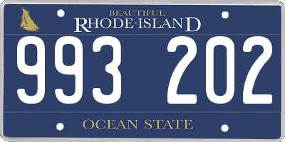 RI license plate 993202