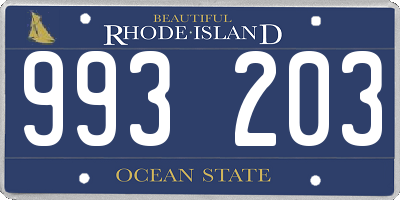 RI license plate 993203