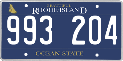 RI license plate 993204