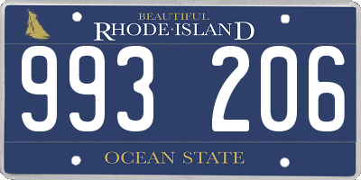 RI license plate 993206