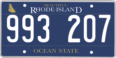 RI license plate 993207