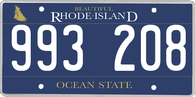 RI license plate 993208