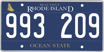 RI license plate 993209