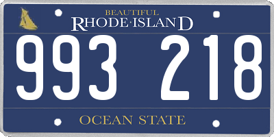 RI license plate 993218