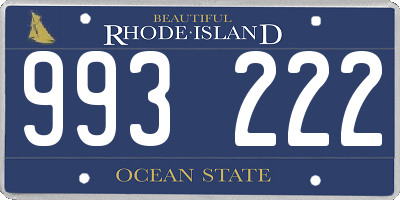 RI license plate 993222