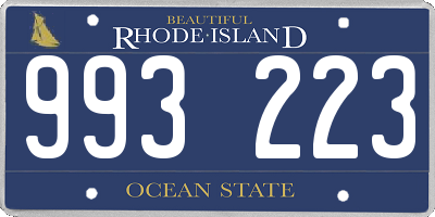 RI license plate 993223