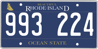 RI license plate 993224