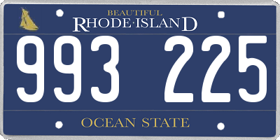 RI license plate 993225