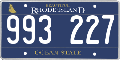 RI license plate 993227