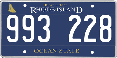 RI license plate 993228