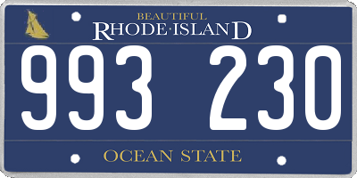 RI license plate 993230