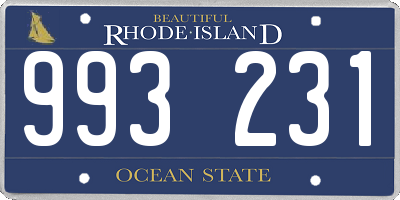 RI license plate 993231