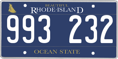 RI license plate 993232