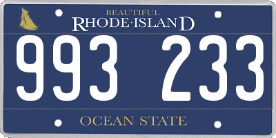 RI license plate 993233