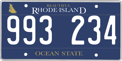 RI license plate 993234