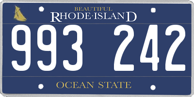 RI license plate 993242