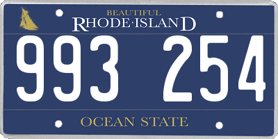 RI license plate 993254