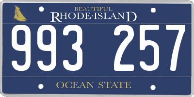 RI license plate 993257