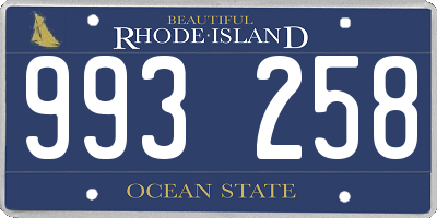 RI license plate 993258