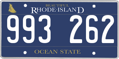 RI license plate 993262