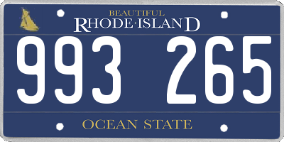 RI license plate 993265