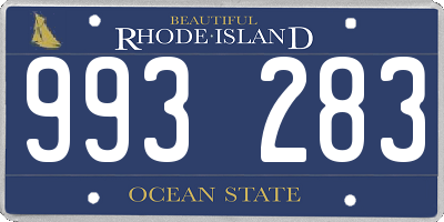 RI license plate 993283