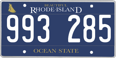 RI license plate 993285