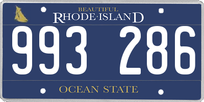 RI license plate 993286