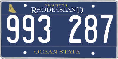 RI license plate 993287