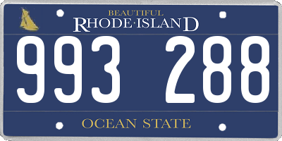 RI license plate 993288