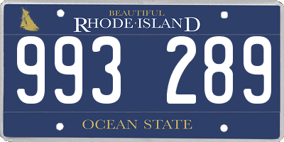 RI license plate 993289