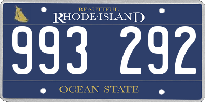 RI license plate 993292