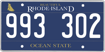 RI license plate 993302