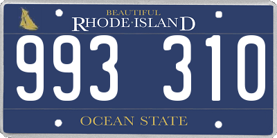 RI license plate 993310