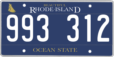 RI license plate 993312