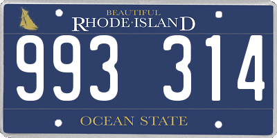 RI license plate 993314