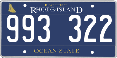 RI license plate 993322