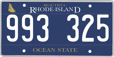 RI license plate 993325