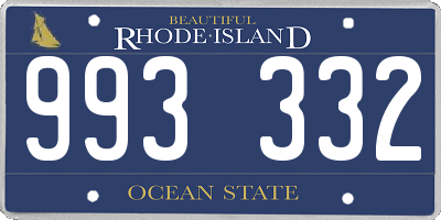 RI license plate 993332