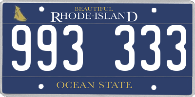 RI license plate 993333