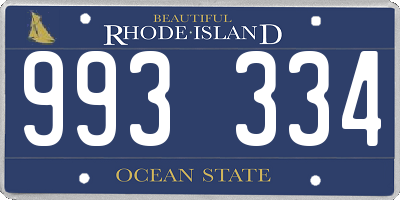 RI license plate 993334