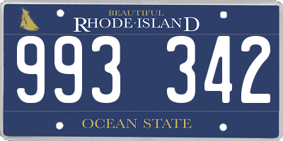 RI license plate 993342