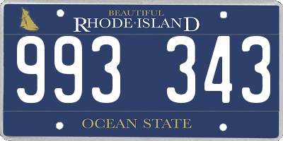 RI license plate 993343
