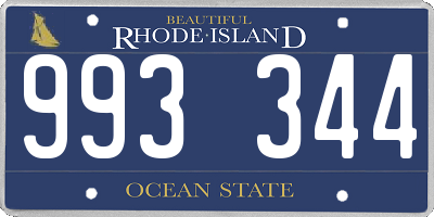 RI license plate 993344