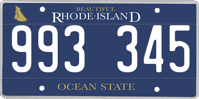 RI license plate 993345