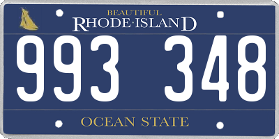 RI license plate 993348