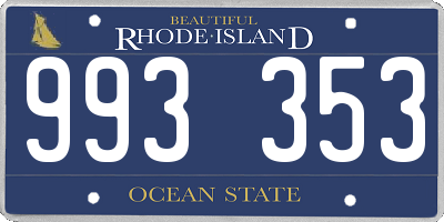 RI license plate 993353